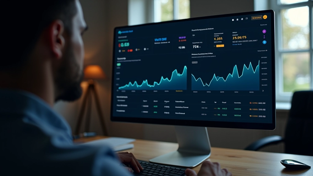 Dashboard med vækstgrafer og investeringsafkast over tid