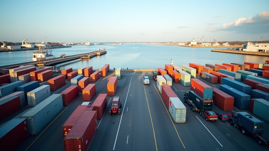 Skagen havneområde med container og logistik